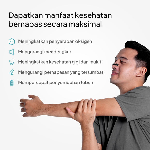 Snoro Breath+ Nasal Strip- Mengurangi Mendengkur Mengorok, Meningkatkan Asupan Oksigen & Tidur