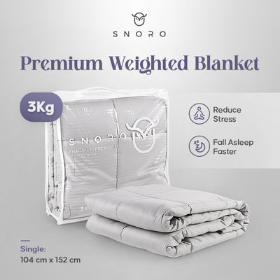 Snoro 3 kg Selimut Berat/ Weighted Blanket/ Selimut Katun Premium