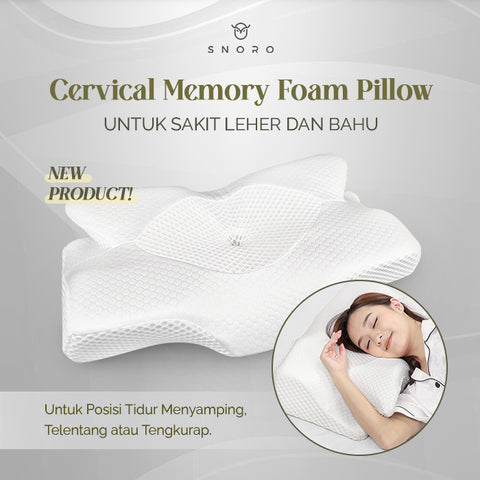 Snoro Cervical Memory Foam Pillow | Bantal Premium Sakit Leher Bahu